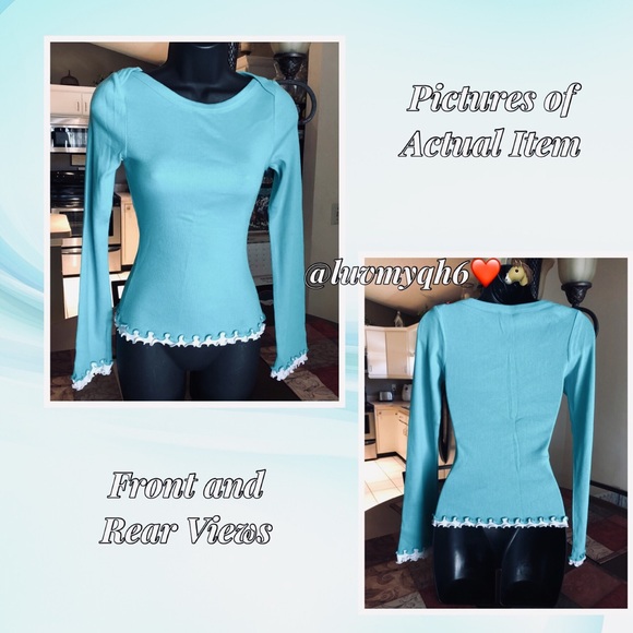 Boatneck Ribbed Long Sleeve Top - Picture 2 of 2